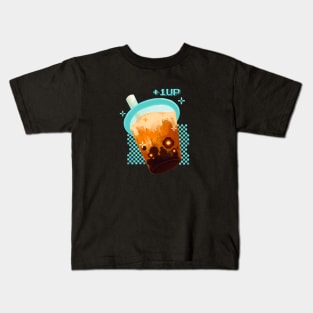 1UP Digital Brown sugar Boba tea Kids T-Shirt